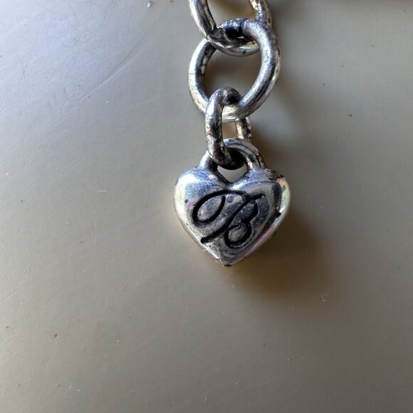 Brighton Pendant Necklace 16" Swarovski Crystal Silver Gold Tone Puffy Heart‎ - Picture 9 of 11